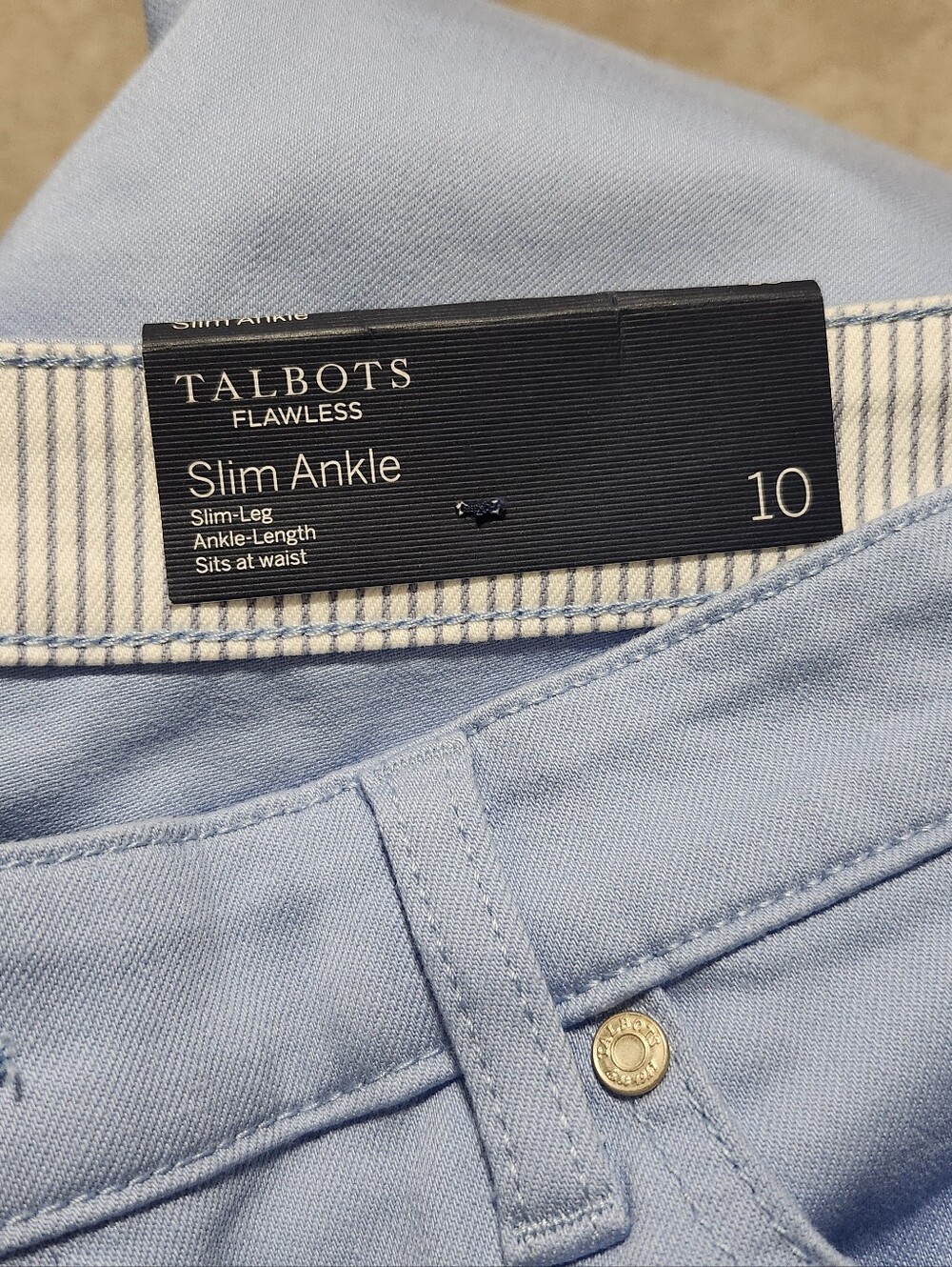 NWT Talbots Flawless Slim Ankle Light Blue Jeans Women's Size 10 Originally $95 - Picture 6 of 6